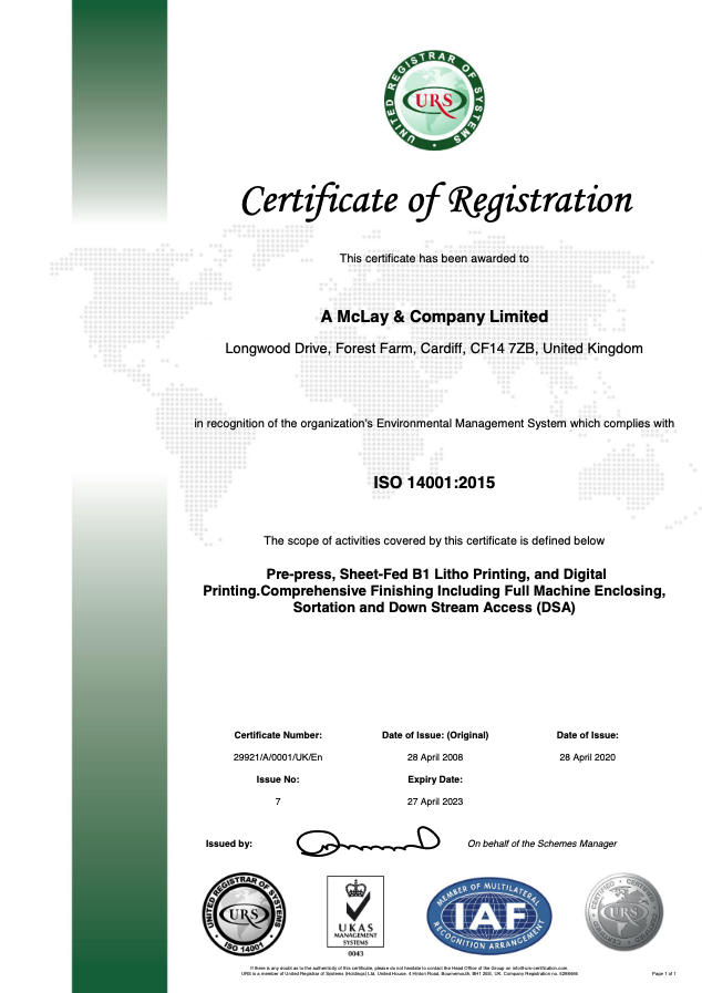 ISO14001 CERTIFICATE